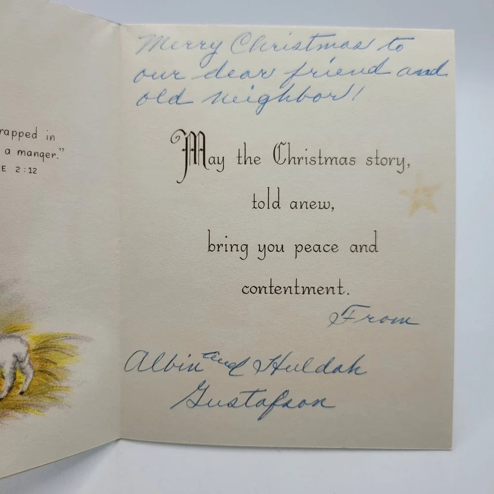 Vintage Hallmark Christmas Card A‎ Christmas Message Nativity Signed